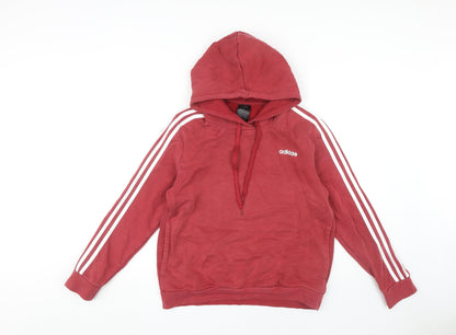 Adidas Red Pullover Hoodie Unisex L Logo Hooded
