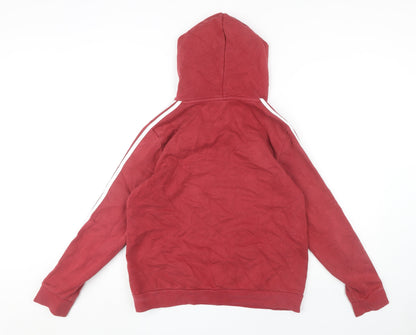 Adidas Red Pullover Hoodie Unisex L Logo Hooded