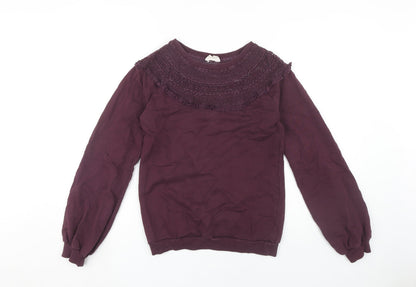 Womens UK Size 8 Fat Face Purple Pullover Sweatshirt