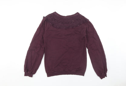 Womens UK Size 8 Fat Face Purple Pullover Sweatshirt