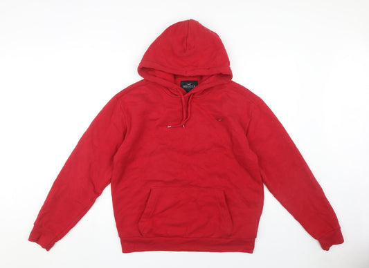 Mens UK Size M Hollister Red Pullover Hoodie