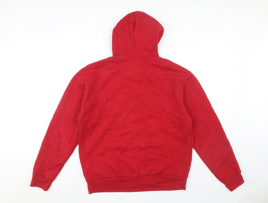 Mens UK Size M Hollister Red Pullover Hoodie