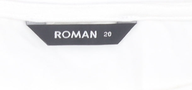 Womens UK Size 20 Roman White Basic Blouse