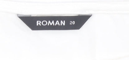 Womens UK Size 20 Roman White Basic Blouse