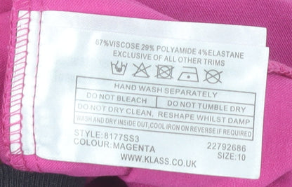 Womens UK Size 10 Klass Slim Fit  Pink Trousers