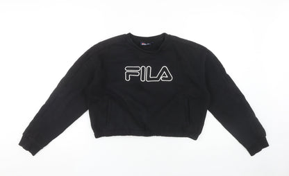 Fila Women's Black Logo Sweatshirt S - Pullover Style