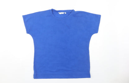 Womens UK Size S ISLE Blue Basic T-Shirt