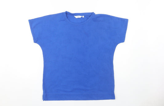 Womens UK Size S ISLE Blue Basic T-Shirt