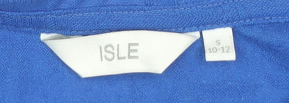 Womens UK Size S ISLE Blue Basic T-Shirt