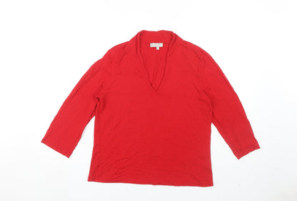 Womens UK Size L Hobbs Red Basic T-Shirt