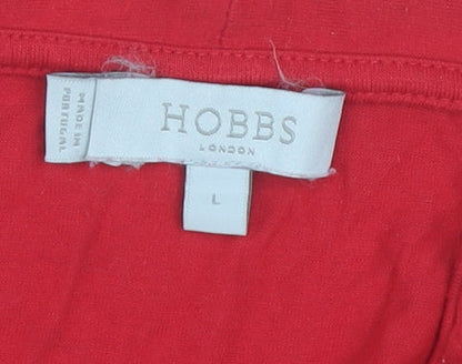 Womens UK Size L Hobbs Red Basic T-Shirt