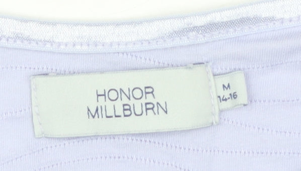 Womens UK Size M Honor Millburn Purple Basic T-Shirt