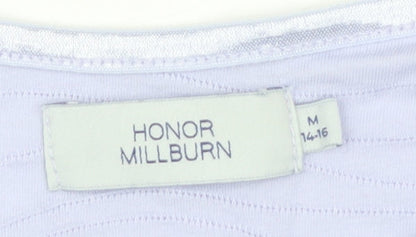 Womens UK Size M Honor Millburn Purple Basic T-Shirt