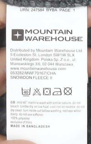 Mens UK Size M Mountain Warehouse Grey Pullover Sweatshirt