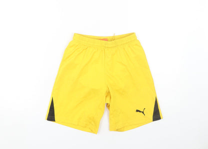Puma Boys Yellow Activewear Shorts, UK Size 12, Summer
