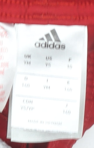 Adidas Boys Red Athletic Shorts - Gym & Training