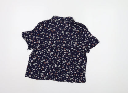 Womens UK Size S Pull & Bear Blue Basic Button-Up