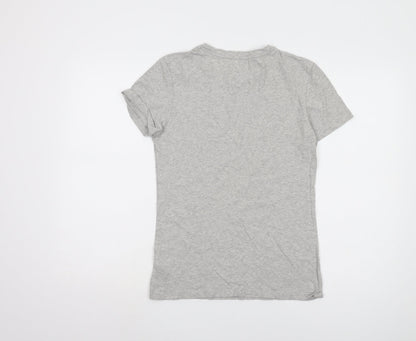 Calvin Klein Women's Grey Basic T-Shirt, Size M, Casual Wear