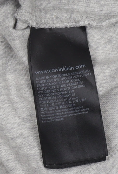 Calvin Klein Women's Grey Basic T-Shirt, Size M, Casual Wear