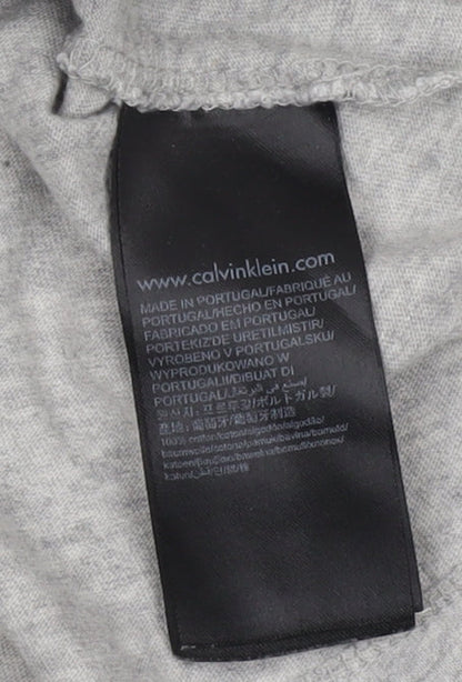 Calvin Klein Women's Grey Basic T-Shirt, Size M, Casual Wear