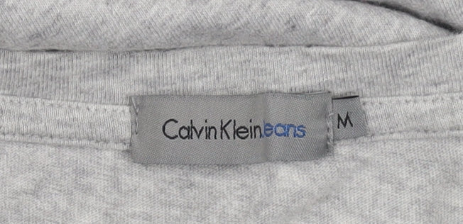 Calvin Klein Women's Grey Basic T-Shirt, Size M, Casual Wear