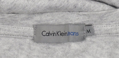 Calvin Klein Women's Grey Basic T-Shirt, Size M, Casual Wear
