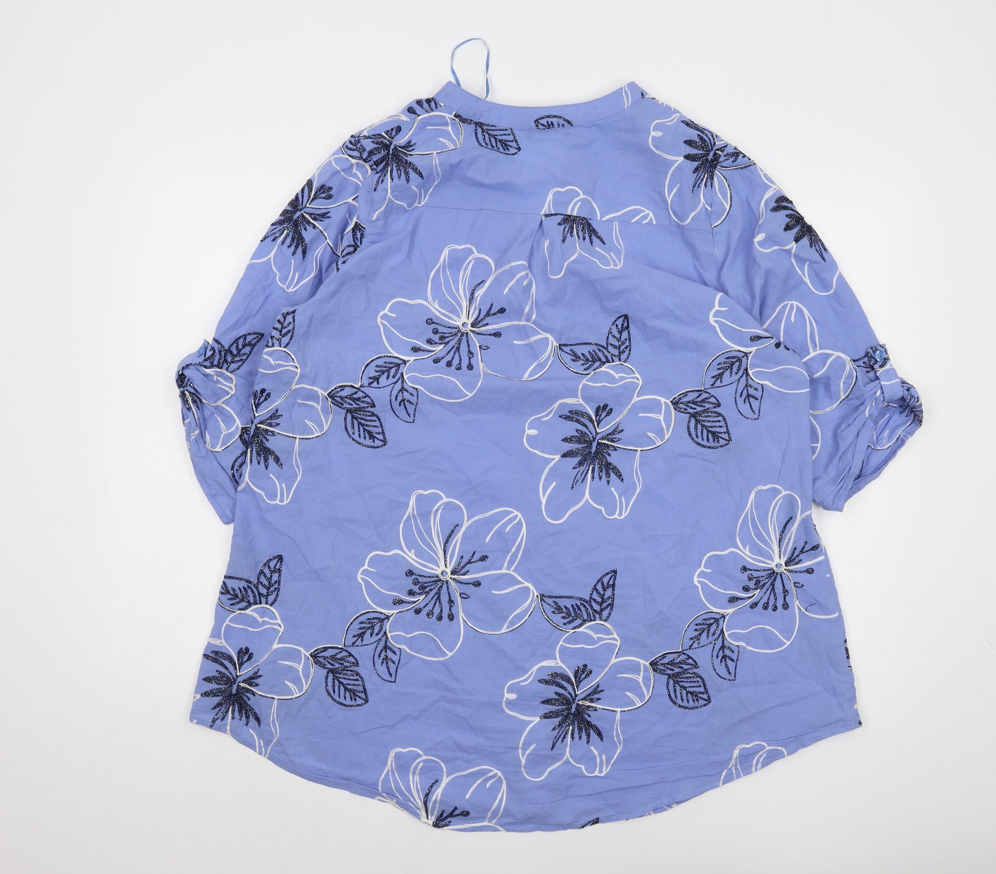 Womens UK Size 18 Klass Blue Basic Button-Up