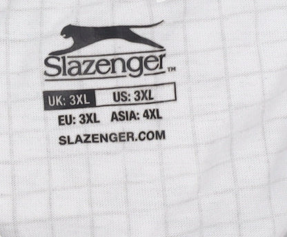 Slazenger Men's 3XL White Check Polo Shirt