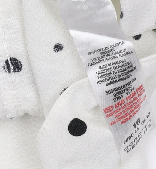 Womens UK Size 16 Dorothy Perkins White Basic Blouse