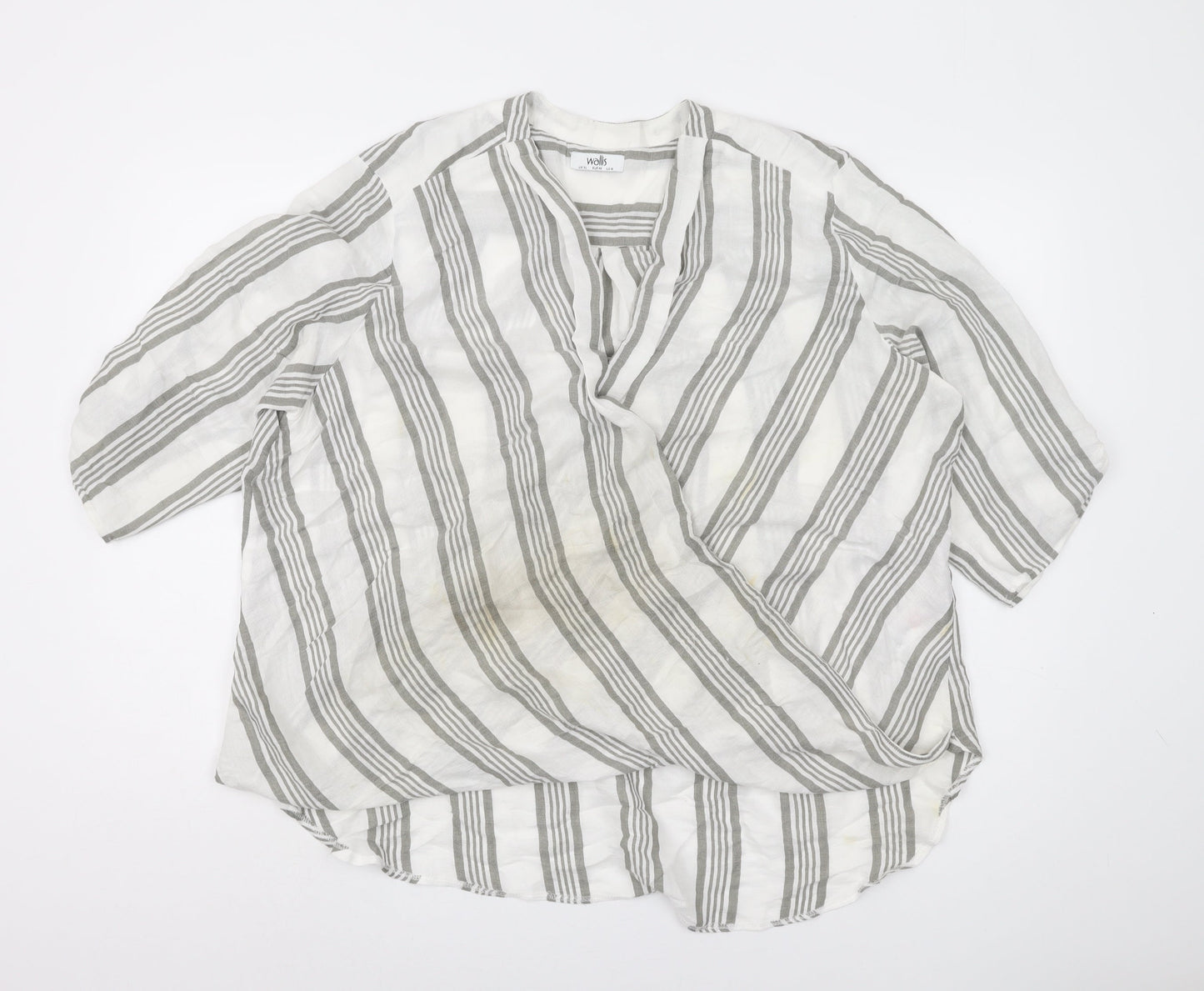 Womens UK Size XL Wallis White Wrap Blouse