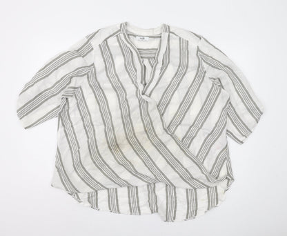 Womens UK Size XL Wallis White Wrap Blouse