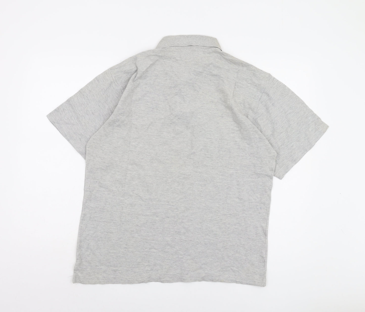 George Men's Grey Cotton Polo Shirt L