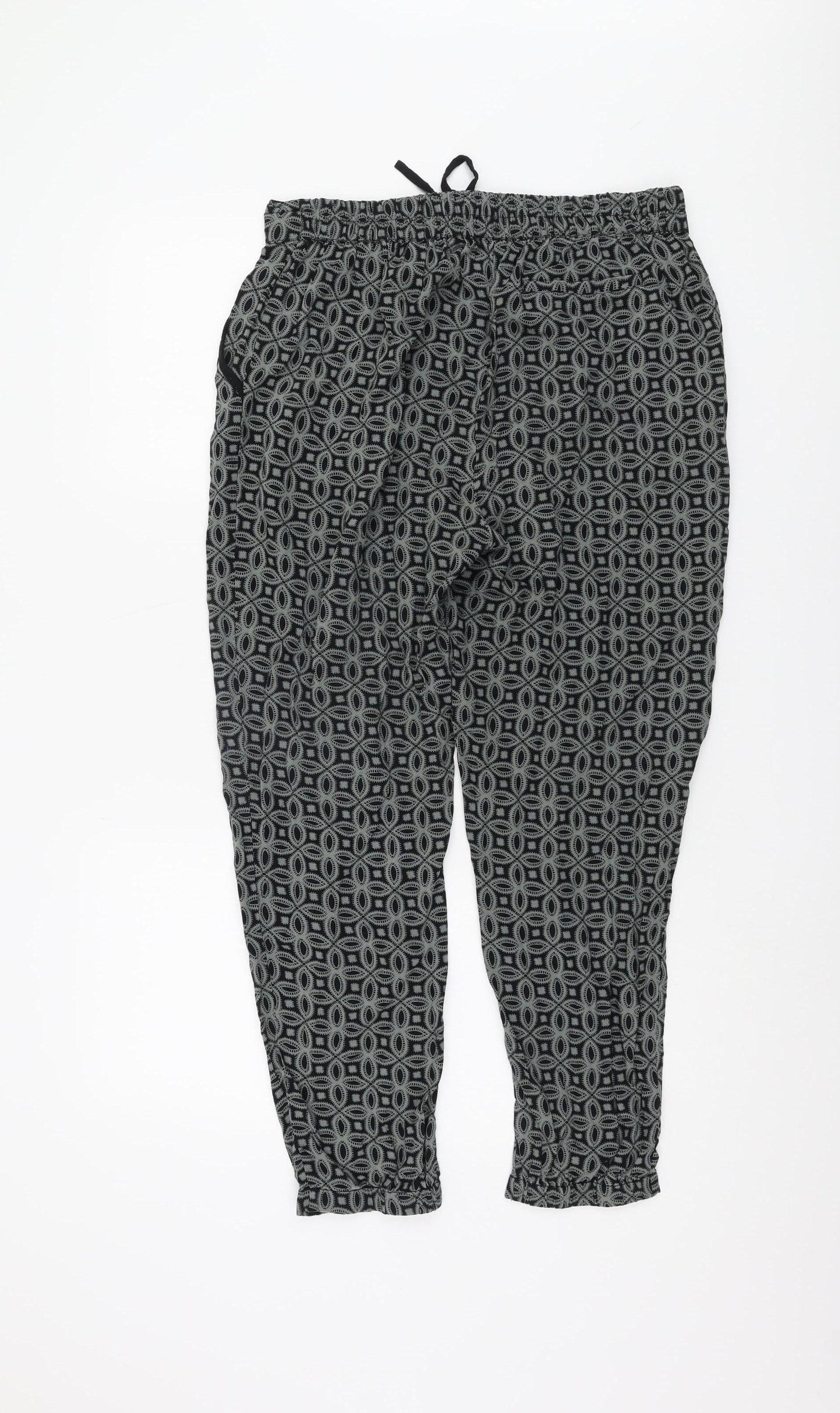 Spirit M&Co Women's Grey Geometric Trousers Size 12