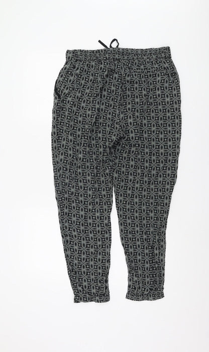 Spirit M&Co Women's Grey Geometric Trousers Size 12