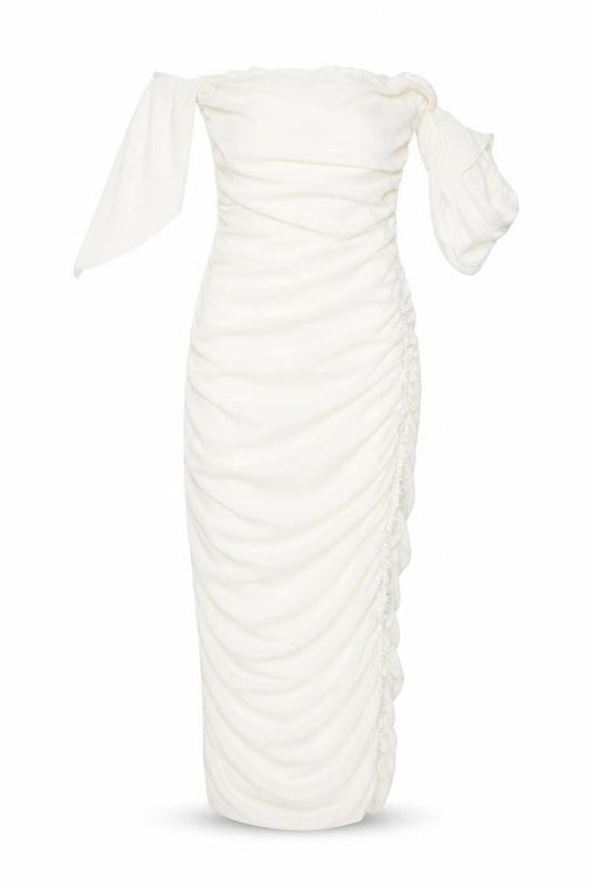 Femme Luxe Women’s Ruched Dress White Size 6