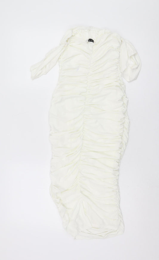 Femme Luxe Women’s Ruched Dress White Size 6
