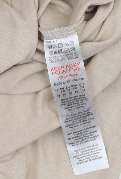 Boohoo Women's Beige Long Off Shoulder Dress Size 18