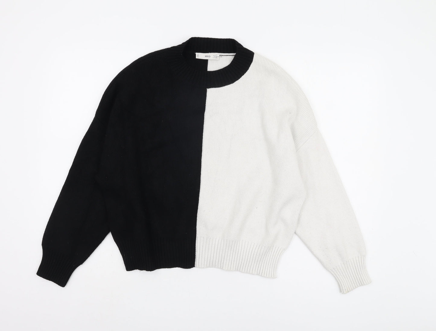 MNG Women's Black White Pullover Jumper, Size 8