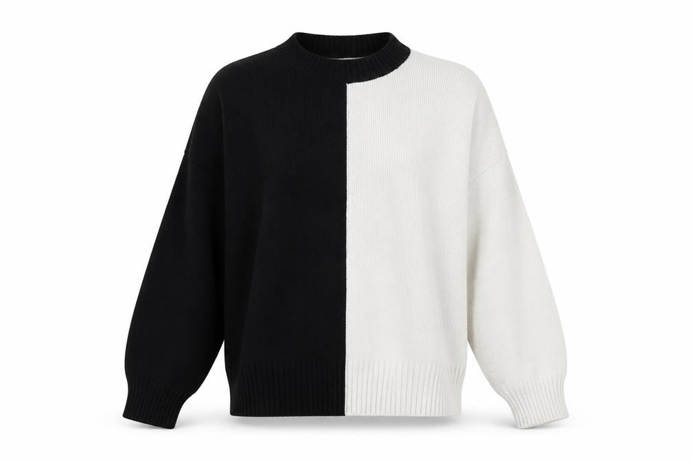 MNG Women's Black White Pullover Jumper, Size 8