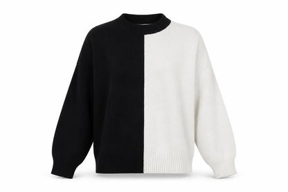 MNG Women's Black White Pullover Jumper, Size 8