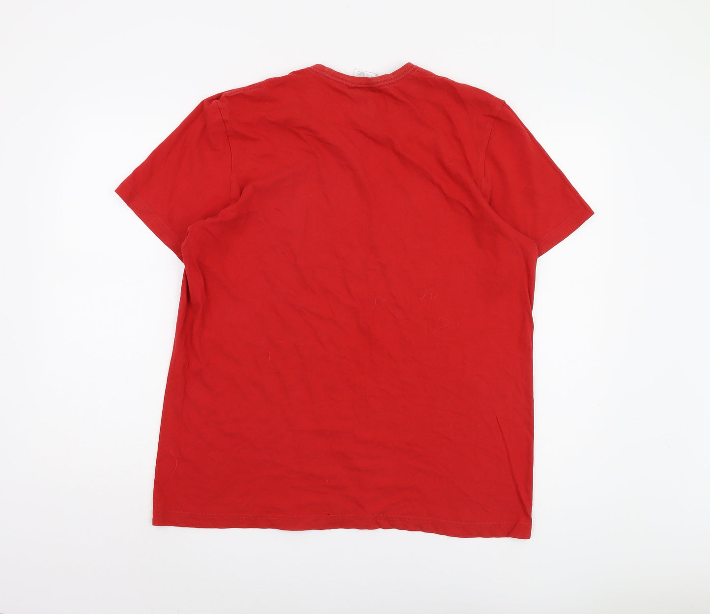 Adidas Men's Red Graphic Print T-Shirt L