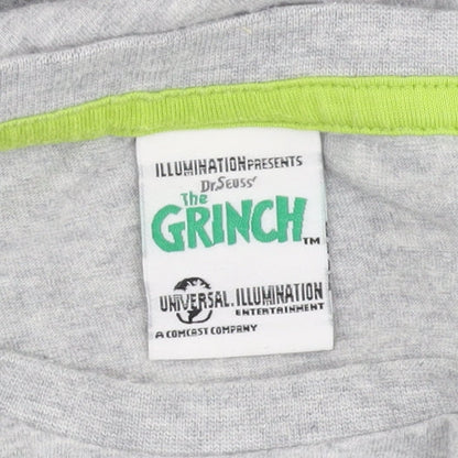 The Grinch Men's Grey Short Sleeve T-Shirt, Size M