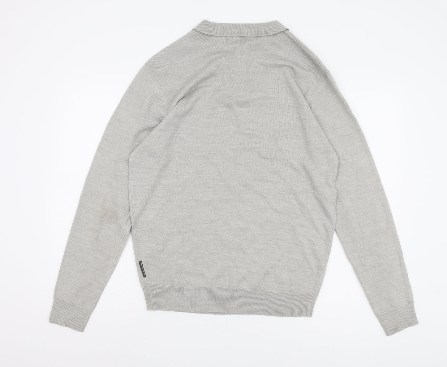 French Connection Men's Grey Collared Pullover Jumper