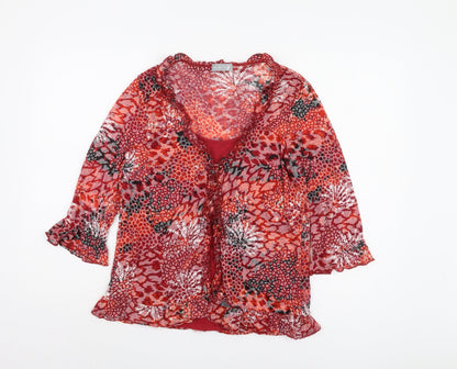 Womens UK Size 18 Marks and Spencer Red Basic Blouse