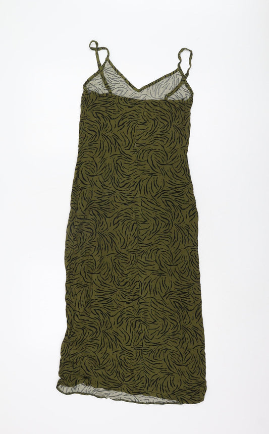 New Look Women's Green Slip Dress, Size 6, Casual