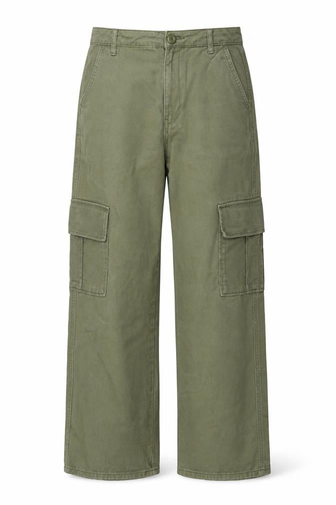 Womens UK Size 6 New Look Regular Fit Cargo Green Trousers