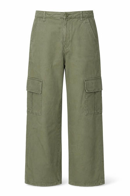 Womens UK Size 6 New Look Regular Fit Cargo Green Trousers