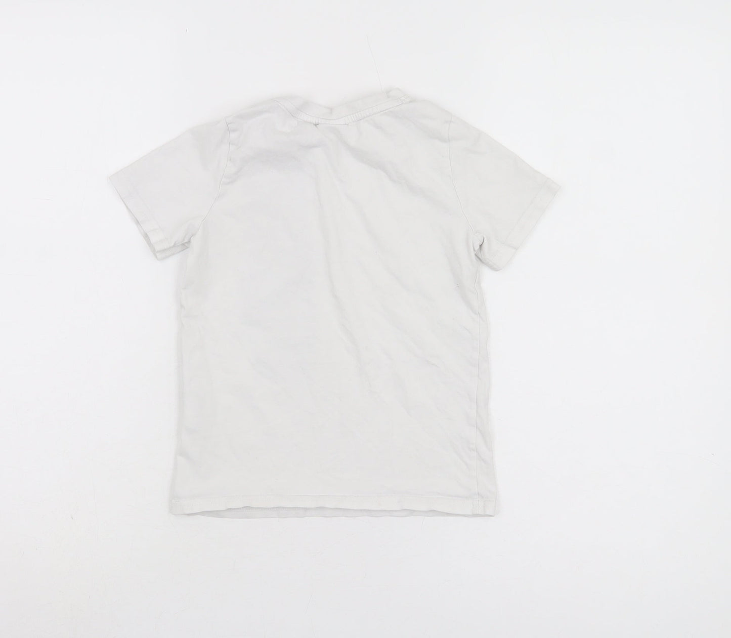 Puma Boys White Graphic T-Shirt 5-6 Years Sporty Style