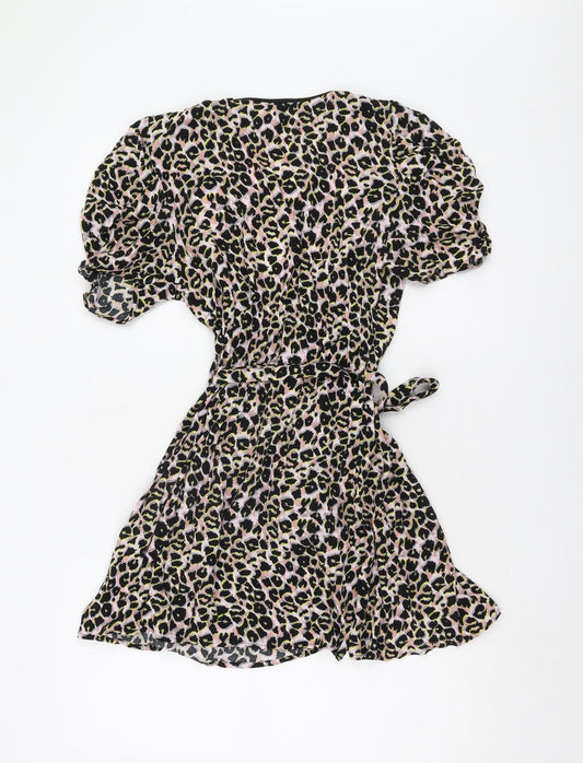 Topshop Women's Animal Print Wrap Dress