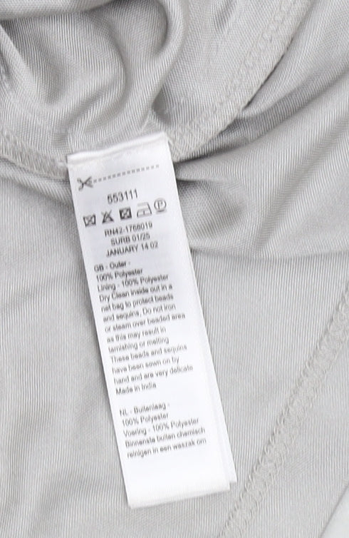 Monsoon Grey Sequin Sheath Dress UK 12 Women's Party